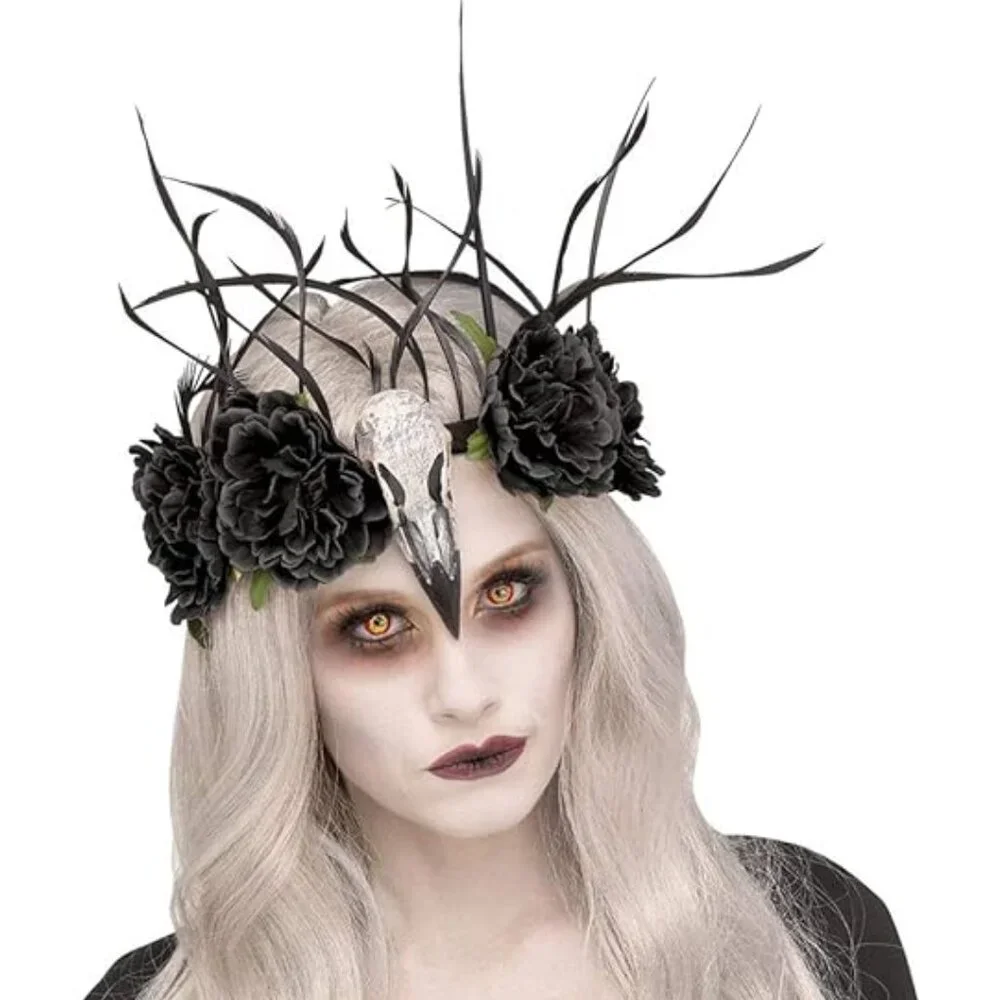 Raven Mistress Black Floral Headband
